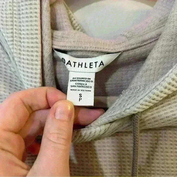 Athleta Light Purple Balance Waffle Knit Pullover Hoodie Women’s Size Small - Picture 5 of 8